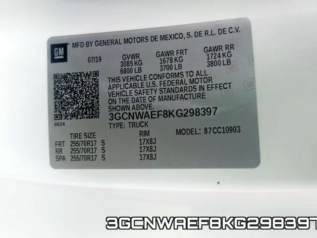 3GCNWAEF8KG298397 фото 2