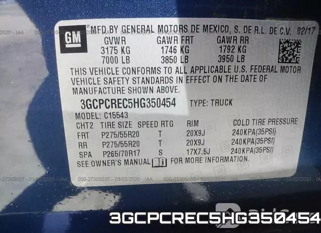 3GCPCREC5HG350454 фото 10