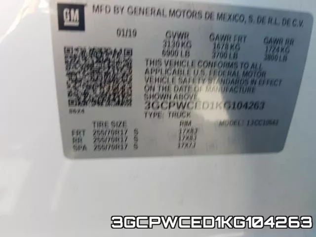 3GCPWCED1KG104263 фото 2