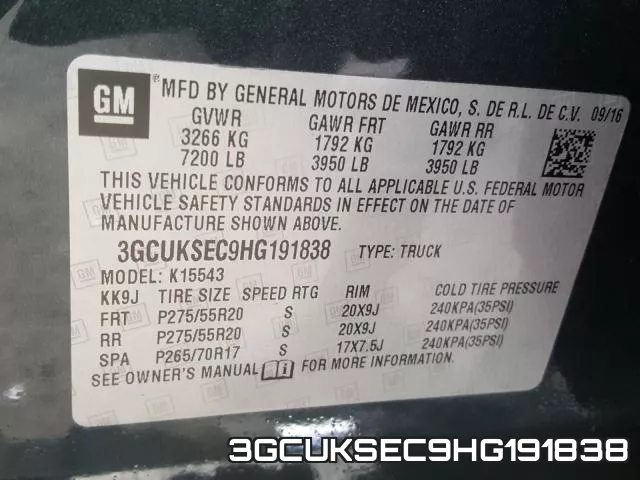 3GCUKSEC9HG191838 фото 2