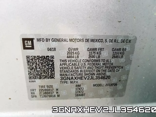 3GNAXHEV2JL354620 фото 2