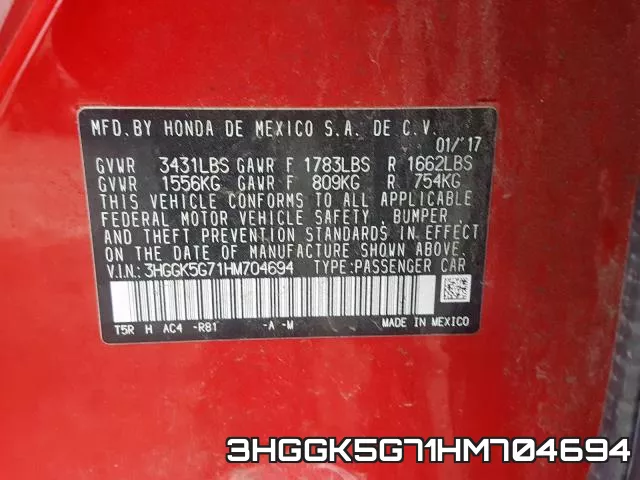 3HGGK5G71HM704694 фото 2