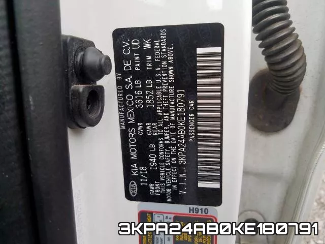 3KPA24AB0KE180791 фото 2