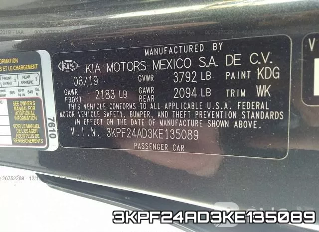 3KPF24AD3KE135089 фото 10