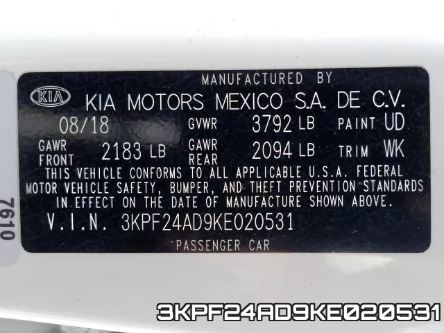 3KPF24AD9KE020531 фото 2