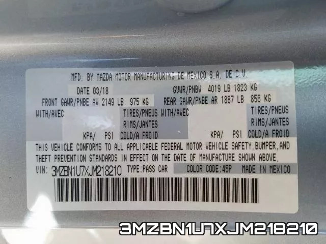 3MZBN1U7XJM218210 фото 2