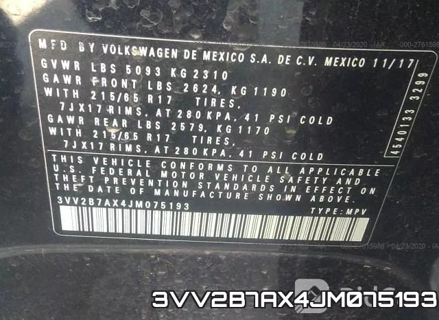 3VV2B7AX4JM075193 фото 10