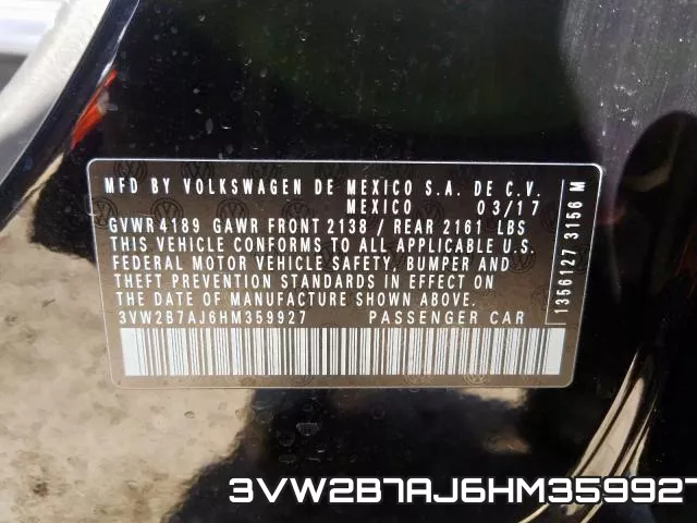 3VW2B7AJ6HM359927 фото 2