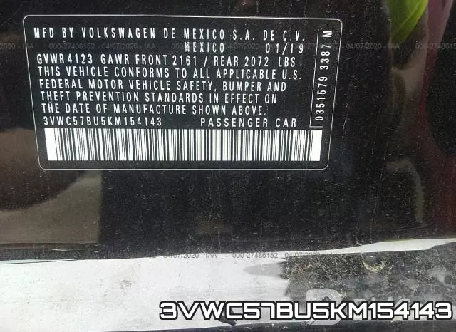 3VWC57BU5KM154143 фото 10