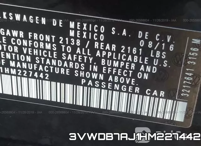3VWDB7AJ1HM227442 фото 10