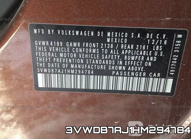 3VWDB7AJ1HM294784 фото 10