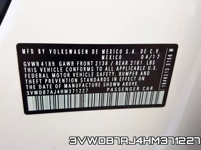 3VWDB7AJ4HM371227 фото 2