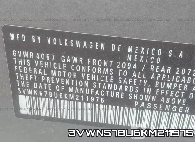 3VWN57BU6KM211975 фото 10