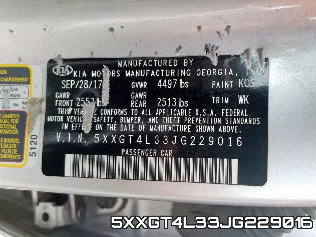 5XXGT4L33JG229016 фото 2