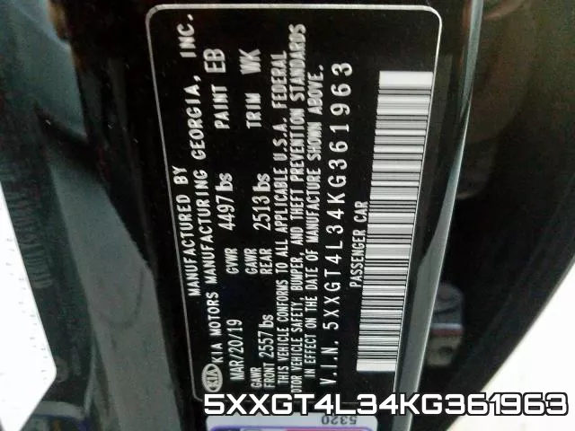5XXGT4L34KG361963 фото 2