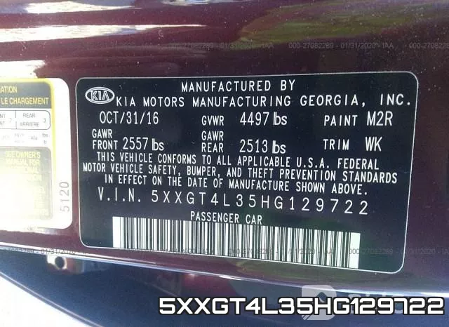 5XXGT4L35HG129722 фото 10