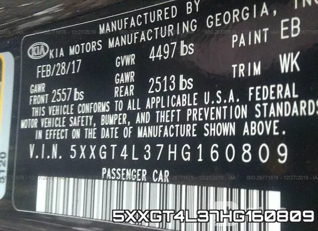 5XXGT4L37HG160809 фото 10