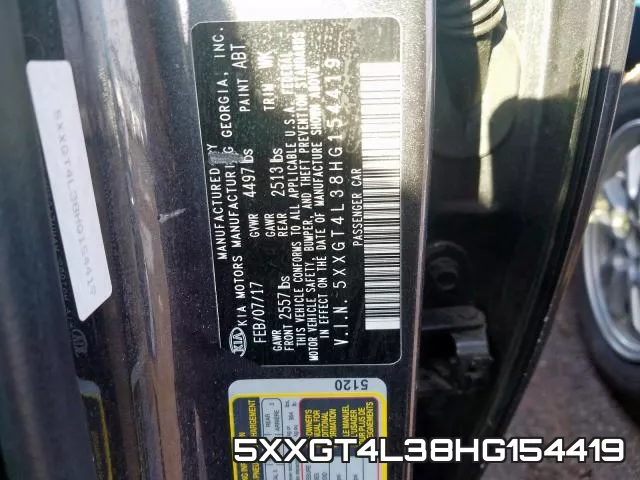 5XXGT4L38HG154419 фото 2