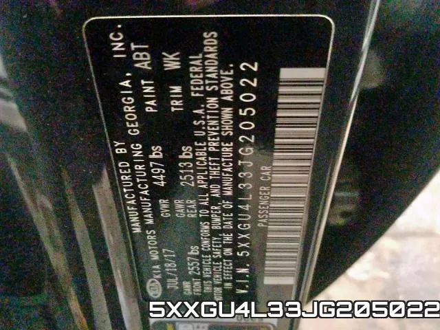 5XXGU4L33JG205022 фото 2