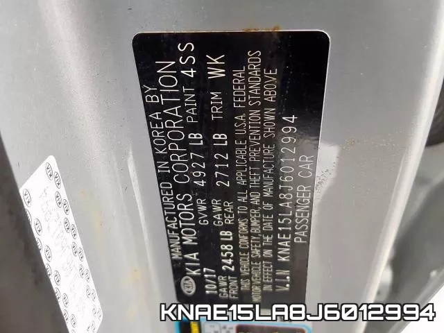 KNAE15LA8J6012994 фото 2
