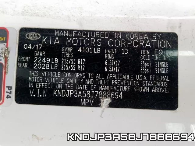 KNDJP3A58J7888694 фото 2