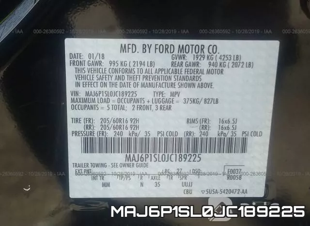 MAJ6P1SL0JC189225 фото 10