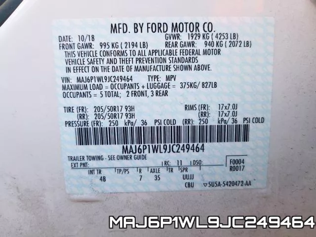 MAJ6P1WL9JC249464 фото 2