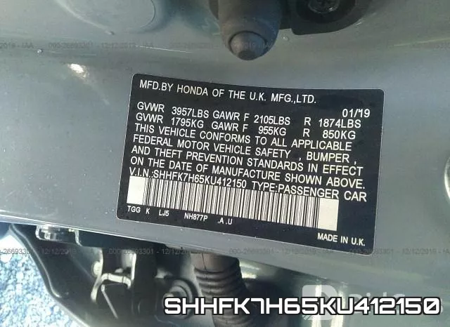 SHHFK7H65KU412150 фото 10