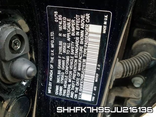 SHHFK7H95JU216136 фото 2