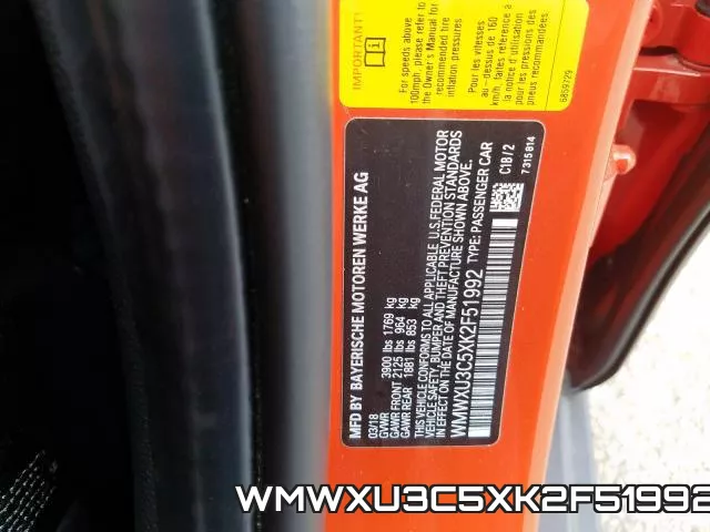 WMWXU3C5XK2F51992 фото 2
