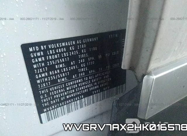 WVGRV7AX2HK016578 фото 10