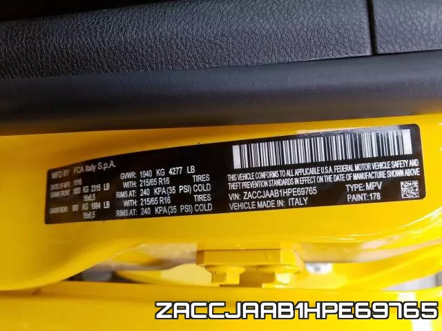 ZACCJAAB1HPE69765 фото 2