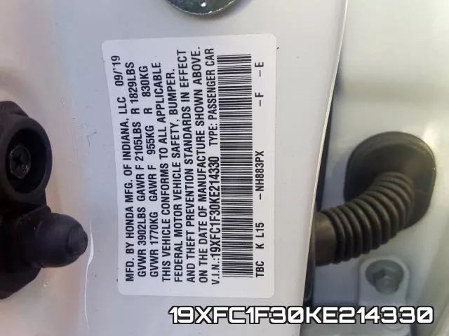 19XFC1F30KE214330 фото 2