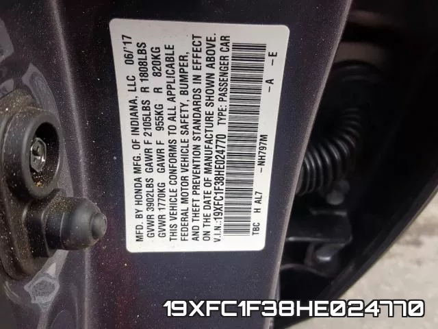 19XFC1F38HE024770 фото 2