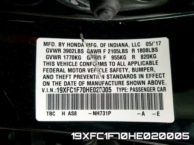 19XFC1F70HE020005 фото 2