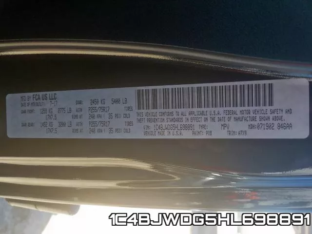 1C4BJWDG5HL698891 фото 2
