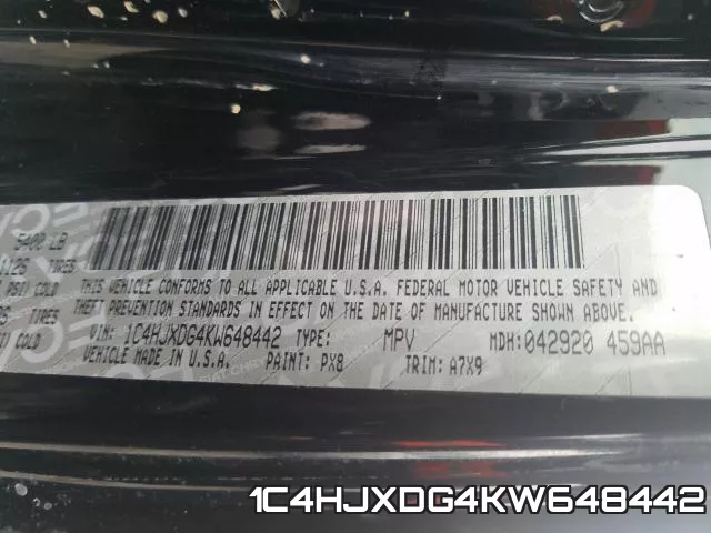 1C4HJXDG4KW648442 фото 2