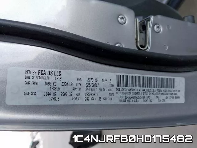 1C4NJRFB0HD175482 фото 2