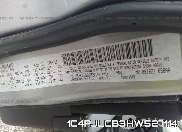 1C4PJLCB3HW527114 фото 10