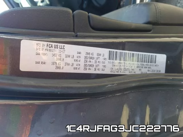 1C4RJFAG3JC222776 фото 2