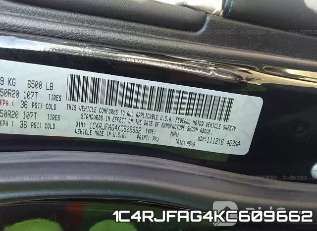 1C4RJFAG4KC609662 фото 10