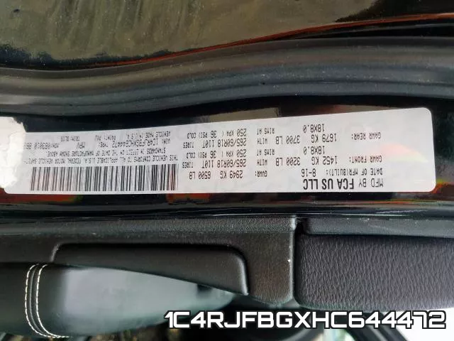 1C4RJFBGXHC644472 фото 2