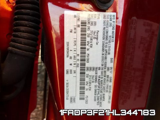 1FADP3F21HL344783 фото 2