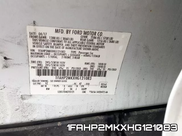 1FAHP2MKXHG121083 фото 2