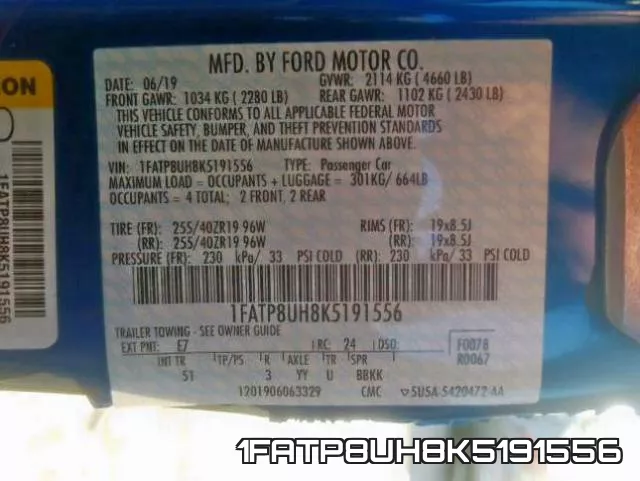 1FATP8UH8K5191556 фото 2