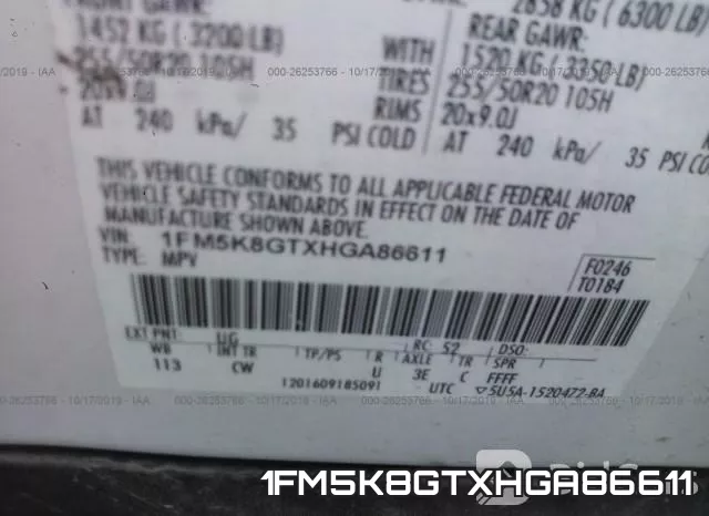 1FM5K8GTXHGA86611 фото 10