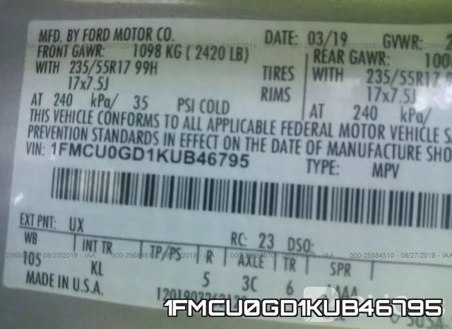 1FMCU0GD1KUB46795 фото 10