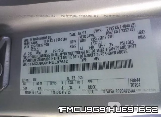 1FMCU9G91HUE97652 фото 10