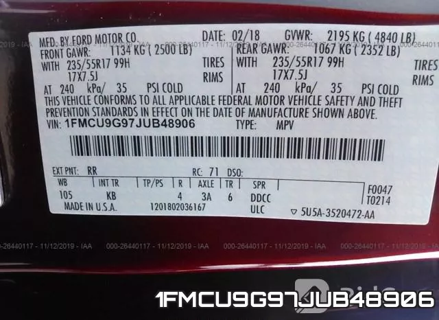 1FMCU9G97JUB48906 фото 10