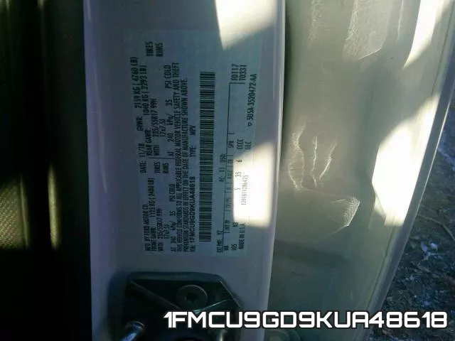 1FMCU9GD9KUA48618 фото 2